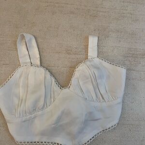 Princess Polly White Comfort Bra with Lace Trim